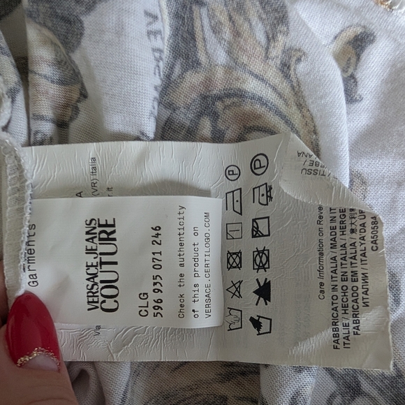 Versace Jeans Couture White and Gold Graphic Tee - Picture 3 of 5